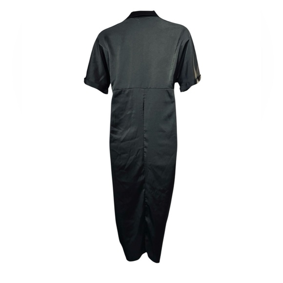 NEW / BTFBM (Amazon), Satin Ruched Shirt Dress, 2XL (Fits Smaller), Black - Picture 9 of 12